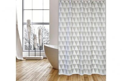 MSV Rideau de douche Polyester NAROK 180X200cm Gris & Blanc
