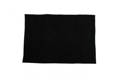 MSV Tapis de bain antid&eacute;rapant rectangulaire noir L.60 x l.40 cm Chenille