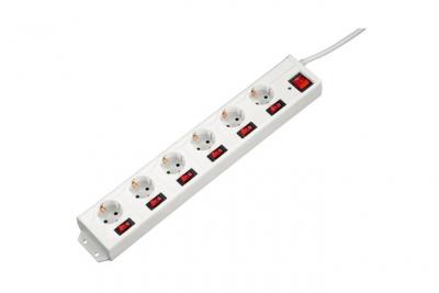 HAMA  rallonge multiprise 6+1 xl commutable s&eacute;par&eacute;ment blanc DFX-256426