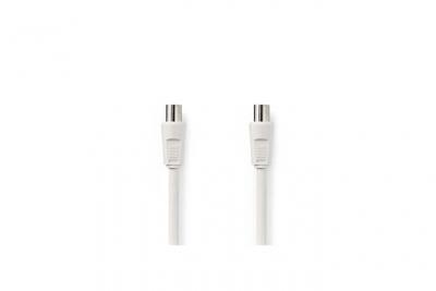 NEDIS C&acirc;ble coaxial 90 db cei (coaxial) m&acirc;le - cei (coaxial) femelle 10 m blanc