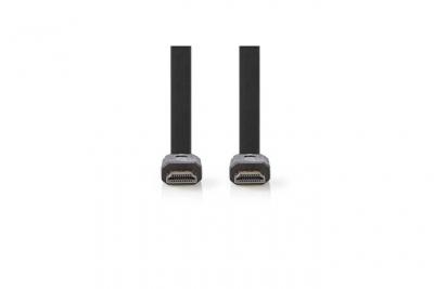 NEDIS  HDMI-Flachkabel mit Ethernet, vergoldet,10m [Schwarz]