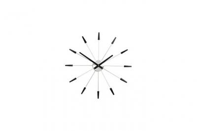 Nextime horloge murale - plug inn- acier inoxydable - noir &oslash; 58cm