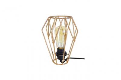 TOSEL OLYMPIA - Lampe de chevet g&eacute;om&eacute;trique bois dor&eacute;