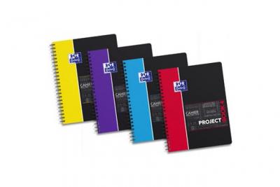 OXFORD Cahier  Projectbook - spiral&eacute; - couverture polypro - 200 pages - 5x5 - 23,3 x 29,8 cm