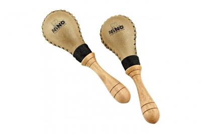 NINO PERCUSSION Paire de maracas Rawhide ovale en cuir - petit mod&egrave;le - NINO10