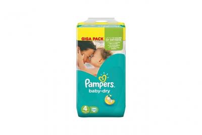 PAMPERS  baby dry couches b&eacute;b&eacute; taille 4 - 8 a 16 kg - 120 couches