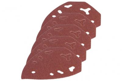 FERM  Papier abrasif G80 (5 pcs) - 14x10 cm - pour ponceuse &agrave; paume
