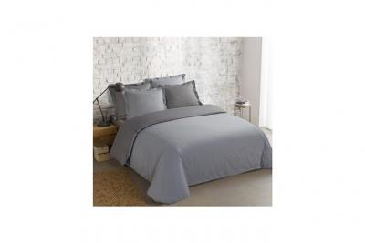 VISION  - Bicolore - Housse De Couette R&eacute;versible 200x200cm Avec 2 Taies 65x65cm