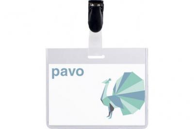 AUTRE PAVO Pack de 25 Badges avec Clip 60 x 90 mm Transparent