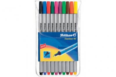 PELIKAN  - fineliner 96, &eacute;tui de 10, trac&eacute; 0,4 mm, assortis 10 couleurs