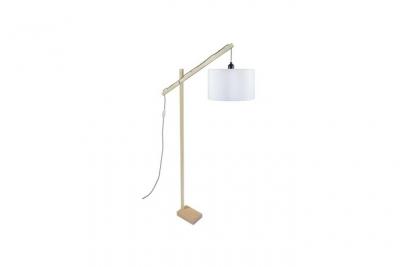TOSEL PILORI CYLINDRE - lampadaire liseuse articul&eacute; bois naturel et &eacute;cru