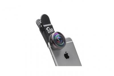 PIXTER Objectif Fisheye Smartphones/tablettes Angle 180&deg; Clip De Fixation Noir 