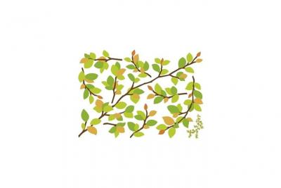 PLAGE Sticker mural autocollant branches d'arbres &agrave; l'automne, d&eacute;coration murale pour la maison, 48 cm X 68 cm, style stylis&eacute;. 