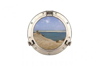 PLAGE   Sticker Fen&ecirc;tre trompe l'oeil adh&eacute;sive  - Dune du Pilat60x75 cm