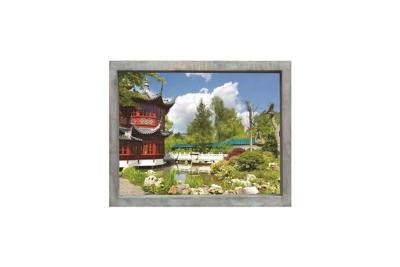 PLAGE  Sticker Fenetre trompe l'oeil adh&eacute;sive - Jardin d'Asie60x75 cm