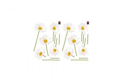 PLAGE MARGUERITES Stickers muraux 2 planches 21x29.7cm