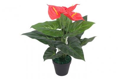 VIDAXL Plante artificielle avec pot Anthurium 45 cm Rouge et Jaune