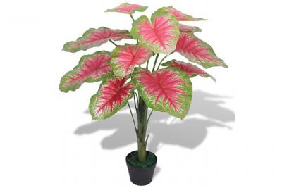 VIDAXL Plante artificielle avec pot Caladium 85 cm Vert et Rouge