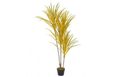 BUSSANDRI Vidaxl - Plante artificielle avec pot Dracaena Jaune 125 cm Jaune
