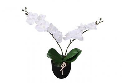 VIDAXL Plante artificielle avec pot Orchid&eacute;e 30 cm Blanc  - Blanc