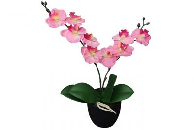 VIDAXL Plante artificielle avec pot Orchid&eacute;e 30 cm Rose  Rose