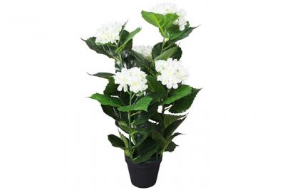 VIDAXL  - Plante hortensia artificielle avec pot 60 cm Blanc Blanc