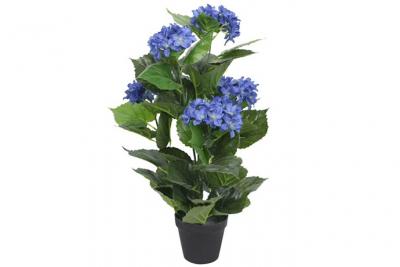 VIDAXL Plante hortensia artificielle avec pot 60 cm Bleu  - Bleu