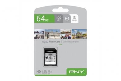 PNY  Elite - Carte m&eacute;moire flash - 64 Go - UHS-I U1 / Class10 - SDXC UHS-I 
