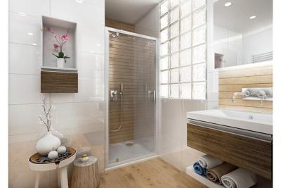 ANCONETTI Porte de douche Ancoswing pivotante 80x190cm, verre s&eacute;curit&eacute; 5mm, profil blanc 