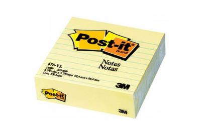 POST IT Post-it - Bloc de 300 feuilles Jaune Pastel lign&eacute; XLarge 100x100mm