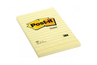 POST IT Post-It 3m Post-It 100 Feuilles/Bloc, 76 X 76 Mm, Jaune, Lign&eacute;