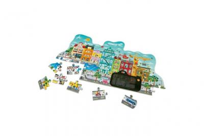 HAPE  puzzle de sol en bois de paysagement urbain 83 cm 48 pi&egrave;ces