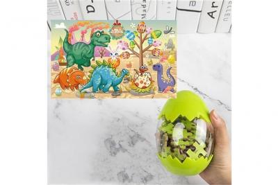  Puzzle en Bois Dinosaure de P&acirc;ques pour enfants _ Multicolore 