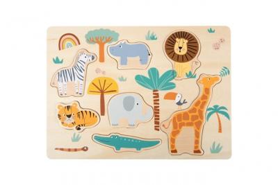  Small Foot puzzle de forme Safari 21,5 x 30 cm en bois 7 pi&egrave;ces