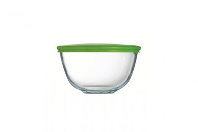 PYREX  bol de pr&eacute;paration + couvercle en plastique 14 cm transparent