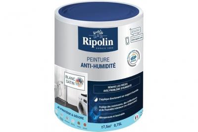 RIPOLIN Peinture anti-humidit&eacute; int&eacute;rieur satin blanc  0 75L