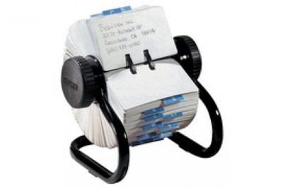 ROLODEX  Fichier Rotatif Ouvert Classique Noir En M&eacute;tal - Jusqu'&agrave; 500 Pochettes, Index Az
