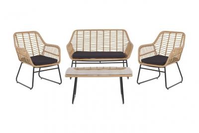 BELIANI  - Salon de jardin 4 places en rotin beige MINORI