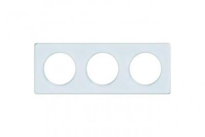 SCHNEIDER ELECTRIC Plaque triple Odace, , blanc translucide