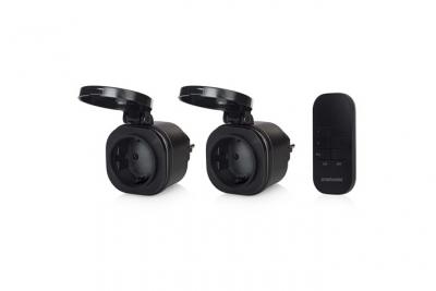SMARTWARES  Set de mini interrupteur d'ext&eacute;rieur 7,2x7,6x1,4 cm Noir