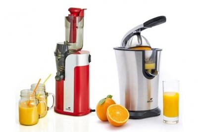 SENYA  Set petit-d&eacute;jeuner Extracteur de jus rouge Healthy Juicer et Presse-agrumes &eacute;lectrique inox