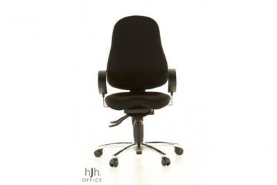 Si&egrave;ge wellness / si&egrave;ge de bureau sitness 10, tissu noir, chrom&eacute;