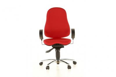 Si&egrave;ge wellness / Si&egrave;ge de bureau SITNESS 10, tissu rouge, chrom&eacute;