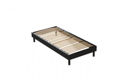 VENTE UNIQUE Sommier &agrave; lattes 90 x 190 cm - Noir - MICHIGAN de DREAMEA