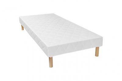 VENTE UNIQUE Sommier d&eacute;co tapissier 90 x 200 cm 14 lattes multiplis - Blanc - PANACEA de DREAMEA