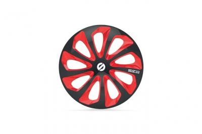SPARCO 4 Enjoliveurs Noir/rouge  Sicilia 14 Pouces