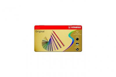 STABILO  Crayon de couleur Original, &eacute;tui m&eacute;tallique de 12