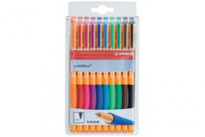 STABILO  Pochette De 10 Rollers Point Visco Assortis
