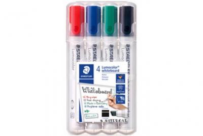STAEDTLER  - Lumocolor Marqueur tableau blanc 351B, &eacute;tui de 4