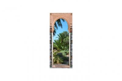 PLAGE  141041 Sticker Trompe l'&oelig;il Porte - Jardin Riad, 204 x 83 cm